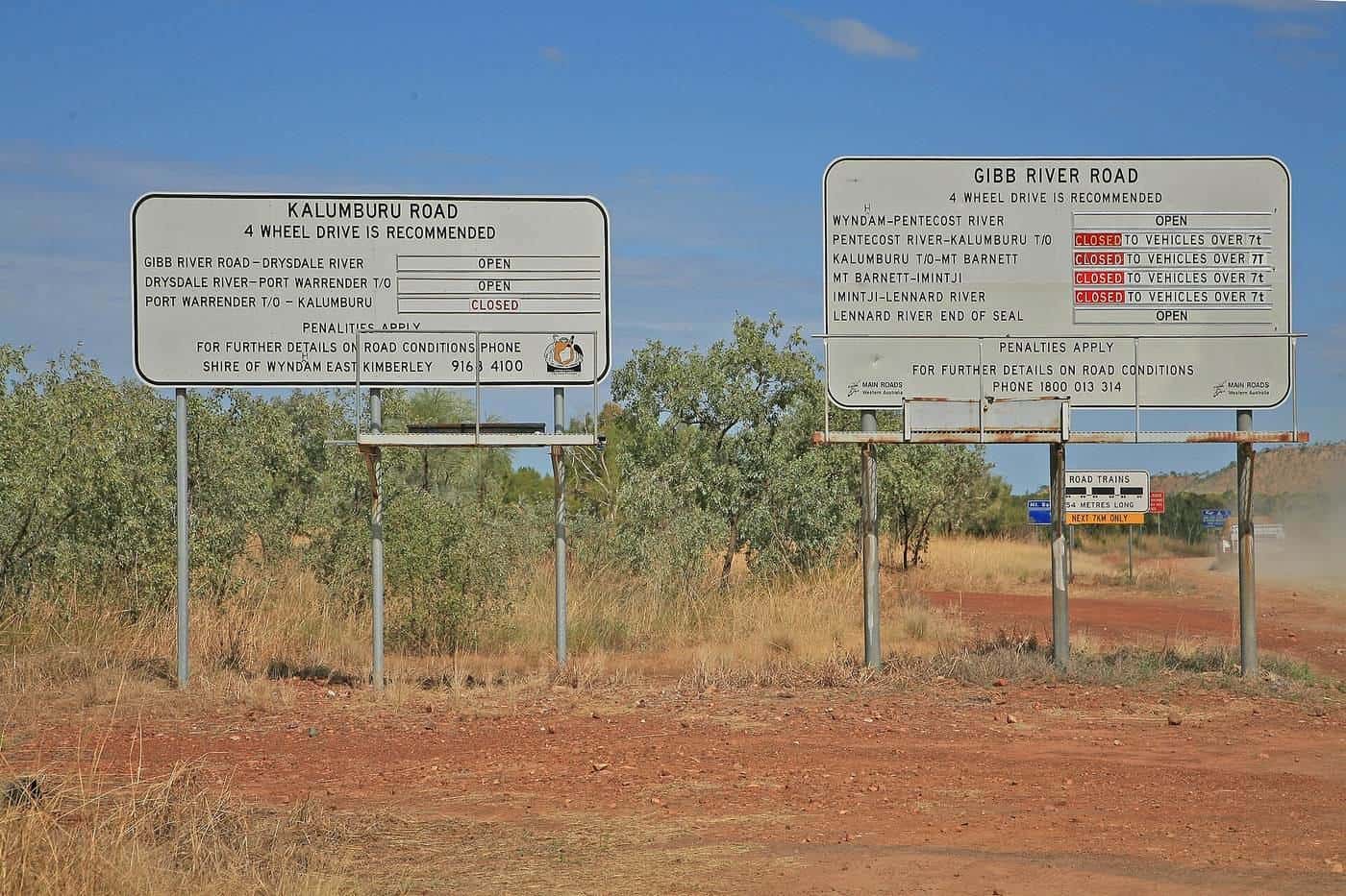 The red dirt Gibb River Road in the Kimberley